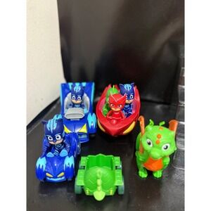 PJ Masks Mini Vehicles and Dragon Toy Set Catboy Gekko Owlette